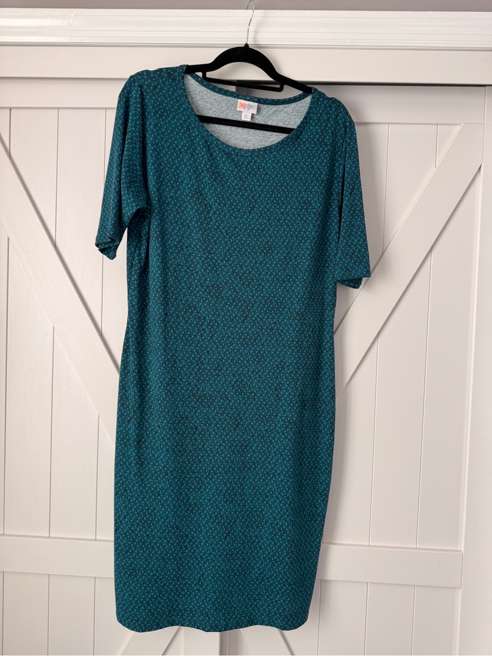 LuLaRoe Teal Midi Scoop Neck Dress